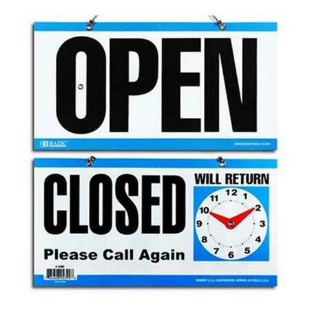 BAZIC PRODUCTS Bazic 6-inch X 11.5-inch CLOSED-inch Clock Sign w/ OPEN-inch sign on bacK, 24PK 4399